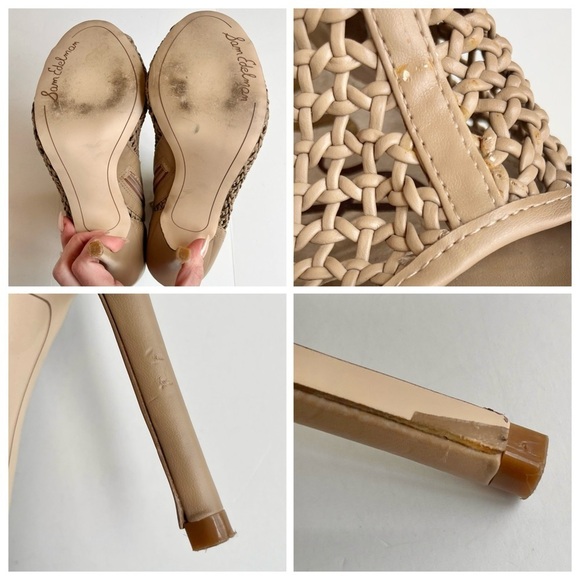 Sam Edelman Aubriana Woven Peep Toe Heel Booties - Picture 10 of 10